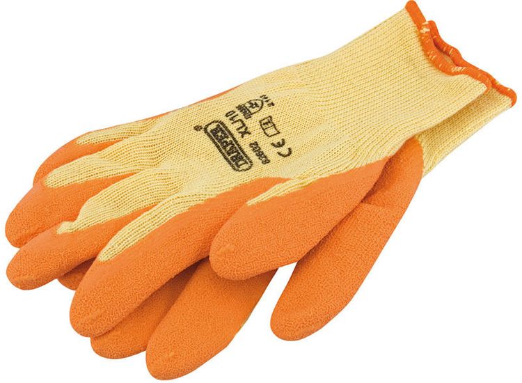 Draper 82602 Orange Heavy Duty Latex Coated Work Gloves - Extra Large