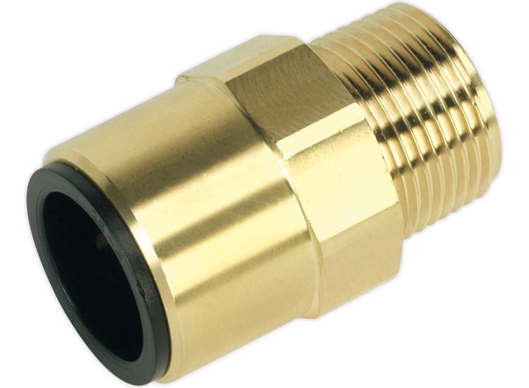 Sealey CAS22BSA Straight Adaptor 22mm x 3/4"BSPT Brass (John Guest Speedfit&amp;reg; - MM012206N)