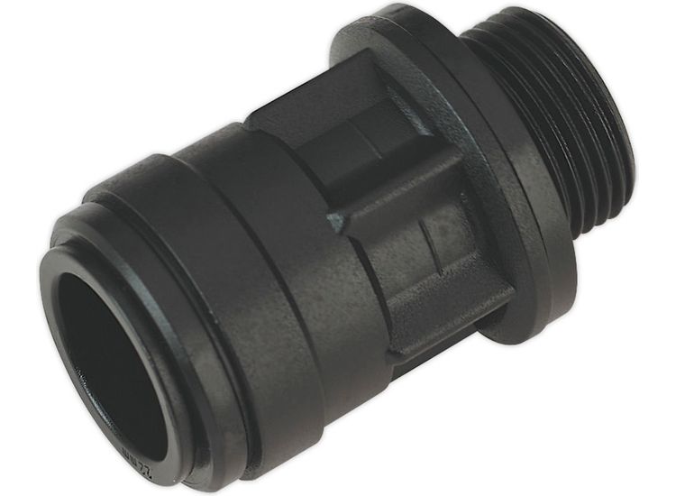 Sealey CAS22SA Straight Adaptor 22mm 3/4"BSP Pack of 2 (John Guest Speedfit&amp;reg; - PM012216E)