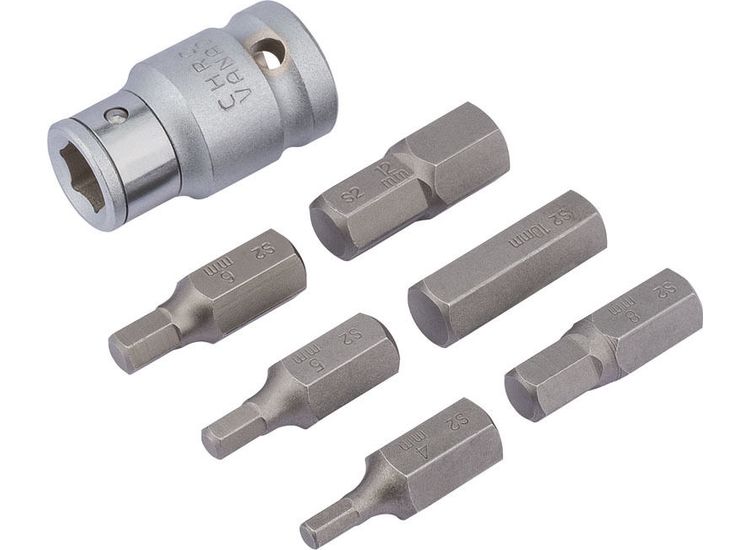 Draper 83565 1/2" Sq. Dr. Metric Hexagon Bit Set (7 Piece)