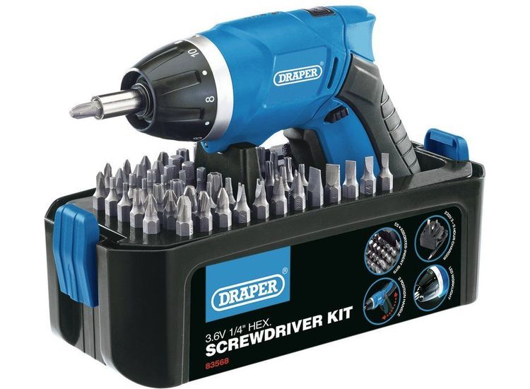 Draper 83568 Storm Force&amp;#174; Cordless Li-ion Screwdriver Kit (3.6V)