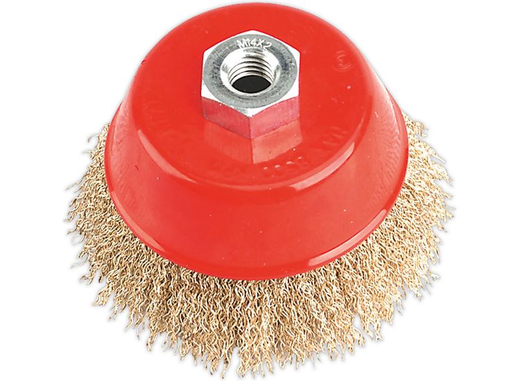 Sealey CBC100 Brassed Steel Cup Brush &amp;#8709;100mm M14 x 2mm