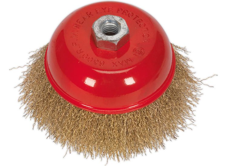 Sealey CBC125 Brassed Steel Cup Brush &amp;#8709;125mm M14 x 2mm