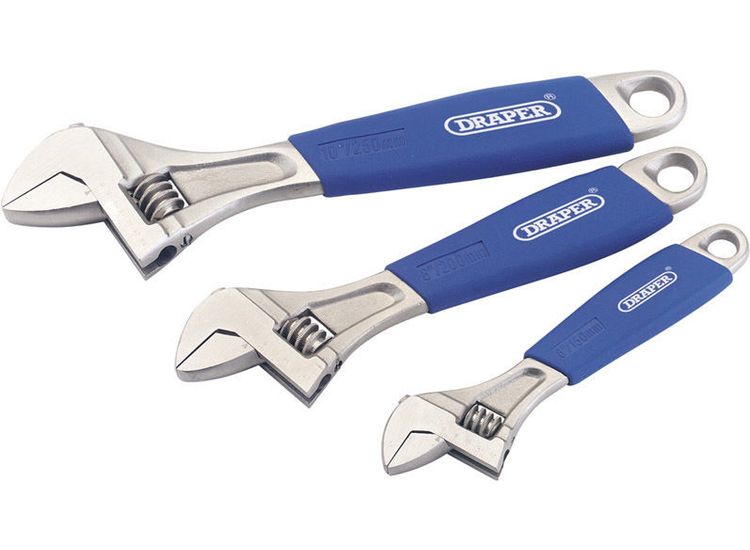 Draper 88598 Soft Grip Crescent-Type Adjustable Wrench Set (3 Piece)