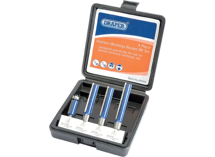 Draper 89993 Extra Long Router Bit Set (4 Piece)