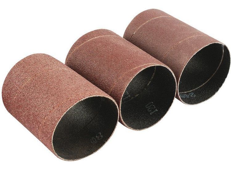Draper 93358 Pack of Three Assorted Grit Aluminium Oxide Sanding Sleeves (45 x 60mm)