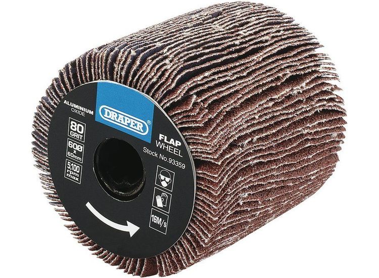Draper 93359 80 Grit Aluminium Oxide Flap Wheel (60 x 60mm)