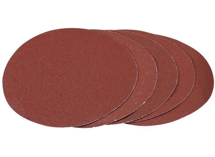 Draper 93422 Pack of Five 180mm Hook and Loop Aluminium Oxide Sanding Discs (80G)
