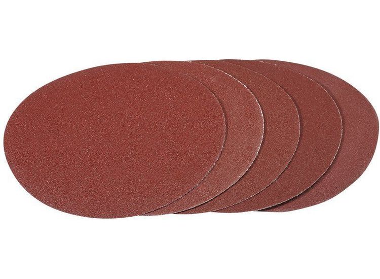 Draper 93428 Pack of Five 180mm Hook and Loop Aluminium Oxide Sanding Discs (Assorted)