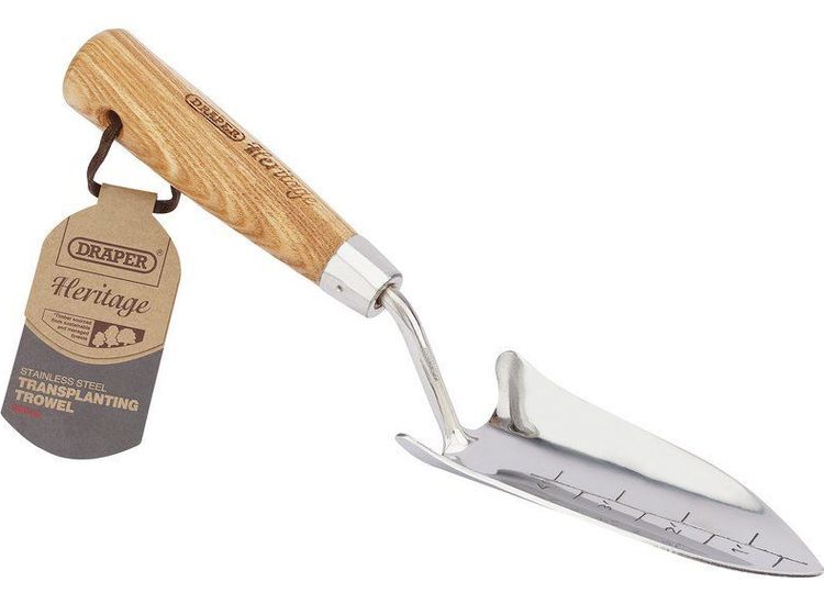 Draper 99022 Stainless Steel Transplanting Trowel with Ash Handle