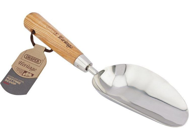 Draper 99024 Stainless Steel Hand Potting Scoop with Ash Handle