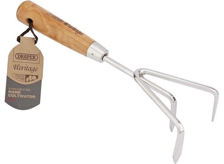 Draper 99026 Stainless Steel Hand Cultivator with Ash Handle