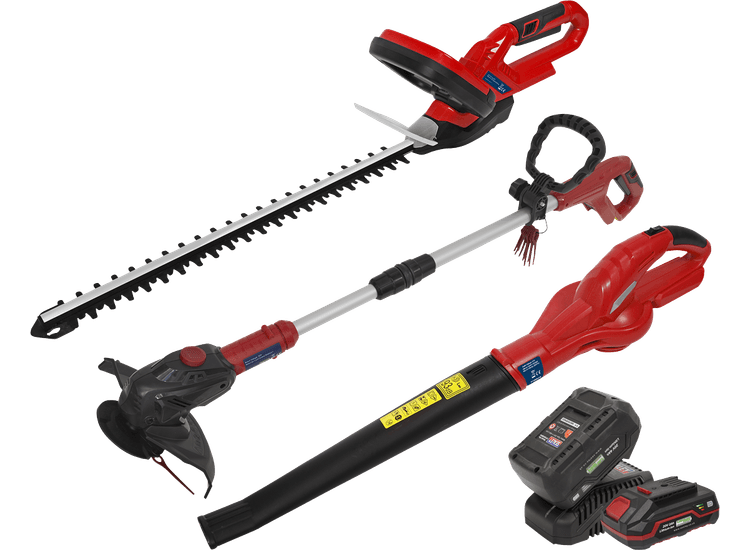 Sealey CP20VCOMBO6 20V Series 3 x Garden Power Tool Kit - 2 Batteries
