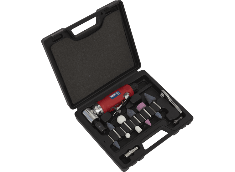 Sealey GSA675 Air Die Grinder 90° Angle Kit 15pc