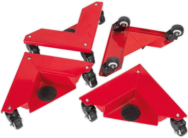 Sealey CM4 Corner Transport Dollies Set of 4 150kg Capacity