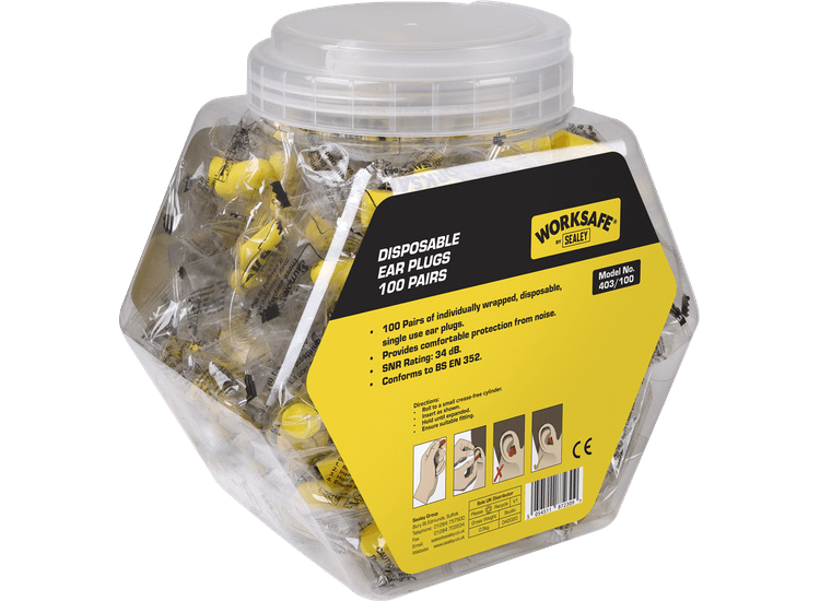 Sealey 403/100 Ear Plugs Disposable - 100 Pairs