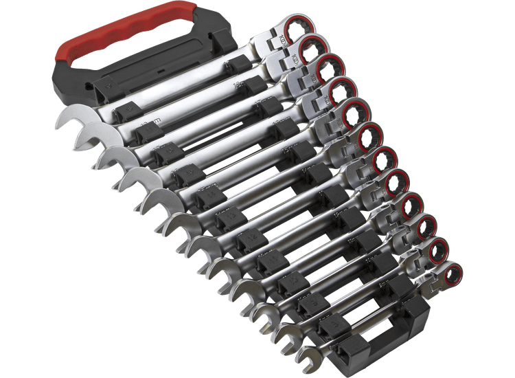 Sealey AK63942 Flexi-Head Ratchet Combination Spanner Set 12pc Metric Platinum Series