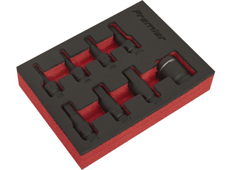 Sealey AK5620 Impact Hex Socket Bit Set 8pc 3/8"Sq Drive