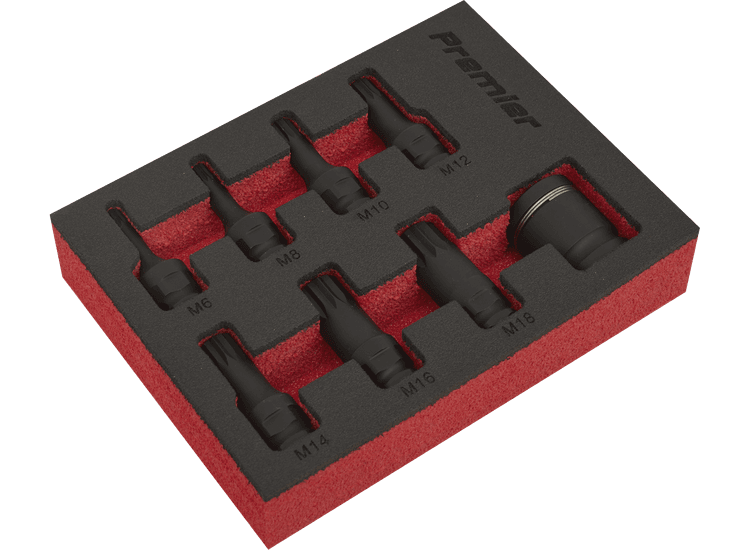 Sealey AK5622 Impact Spline Socket Bit Set 8pc 3/8"Sq Drive