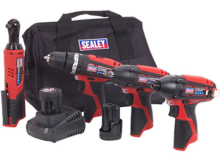 Sealey CP1200COMBO CP1200 Series 4 x 12V Cordless Power Tool Combo Kit