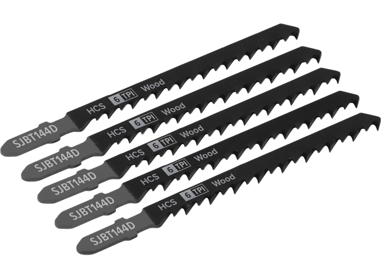 Sealey SJBT144D Jigsaw Blade General Wood 100mm 6tpi - Pack of 5