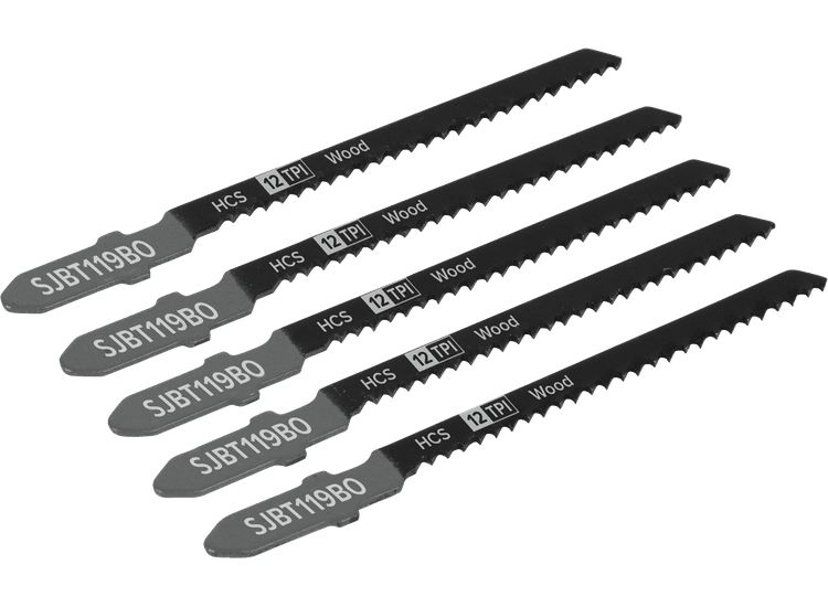 Sealey SJBT119BO Jigsaw Blade General Wood 75mm 12tpi - Pack of 5