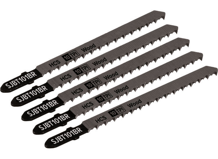 Sealey SJBT101BR Jigsaw Blade Hard Wood Downward Cut 100mm 10tpi - Pack of 5