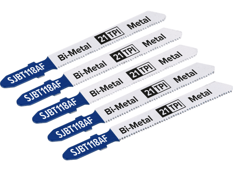 Sealey SJBT118AF Jigsaw Blade Metal 75mm 21tpi - Pack of 5