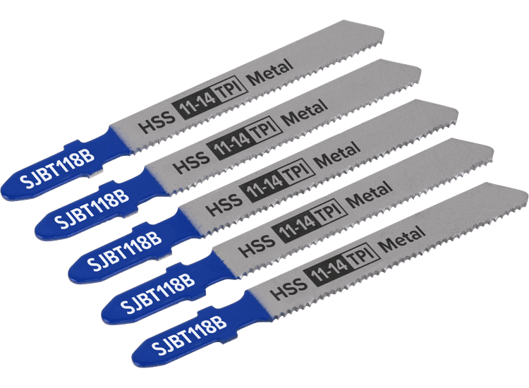 Sealey SJBT118B Jigsaw Blade Metal 92mm 11-14tpi - Pack of 5
