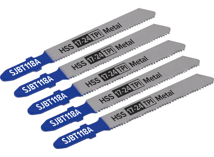 Sealey SJBT118A Jigsaw Blade Metal 92mm 17-24tpi - Pack of 5