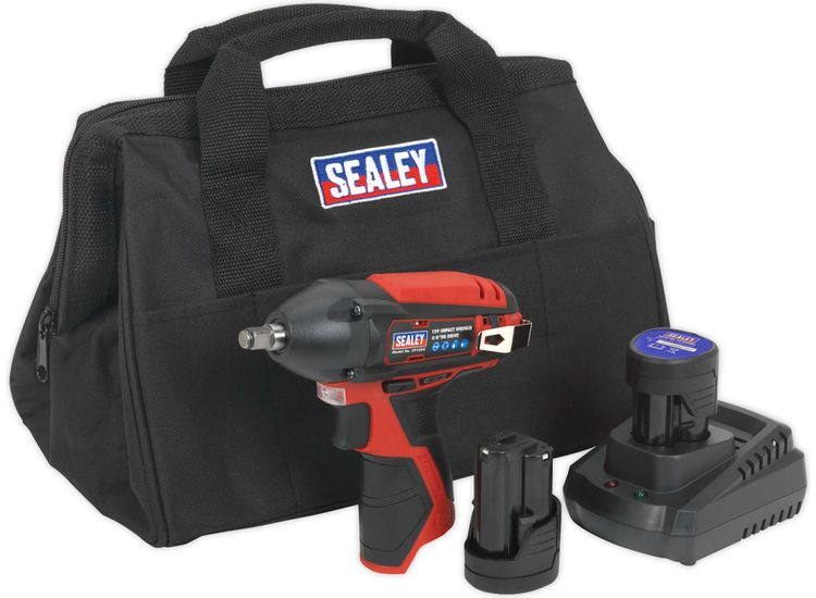 Sealey CP1204KIT Impact Wrench Kit 3/8"Sq Drive 12V Li-ion - 2 Batteries
