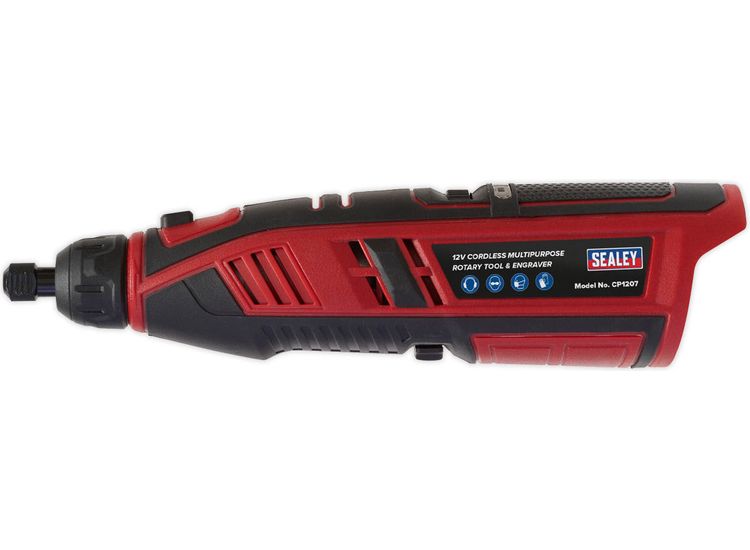Sealey CP1207 Cordless Multipurpose Rotary Tool &amp; Engraver Kit 49pc 12V Li-ion - Body Only