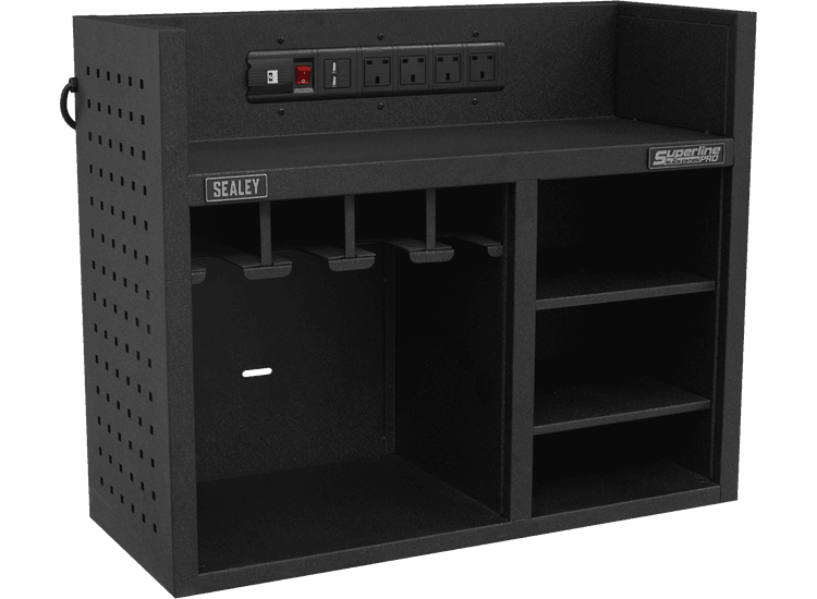 Sealey AP30SRBE Power Tool Storage Rack 760mm with Power Strip