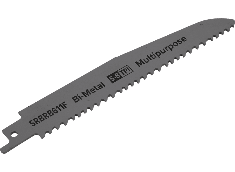 Sealey SRBRB611F Reciprocating Saw Blade Multipurpose 150mm 5-8tpi - Pack of 5