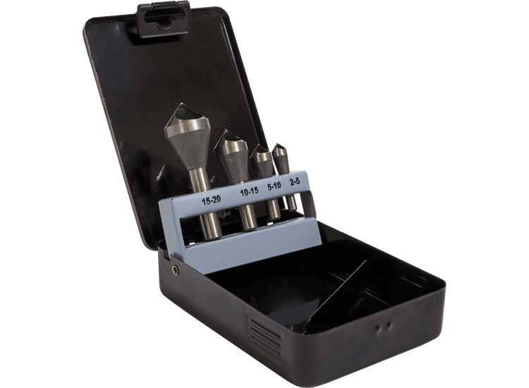 Sealey CSSET4O Slotted Deburring Countersink Drill Bit Set 4pc 90°