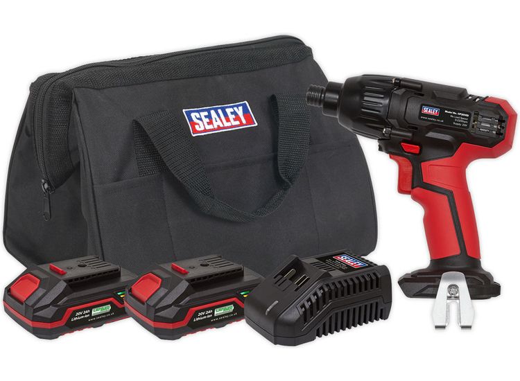 Sealey CP20VIDKIT Impact Driver Kit 1/4" Hex Drive 20V - 2 Batteries