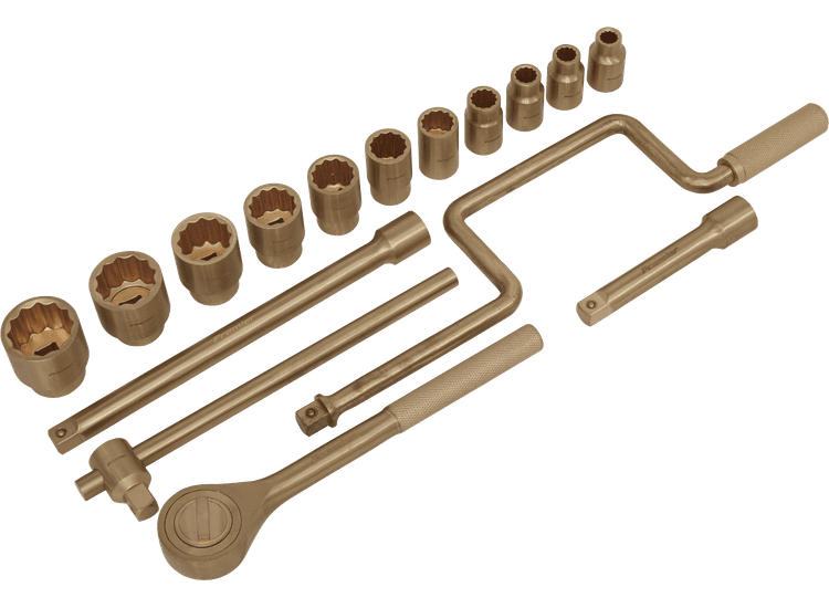 Sealey NS124 Socket Set 17pc 1/2"Sq Drive - Non-Sparking