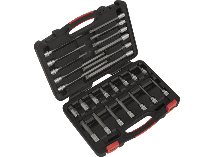 Sealey AK89002 Spline Socket Bit Set 26pc 3/8"Sq Drive - Platinum Series