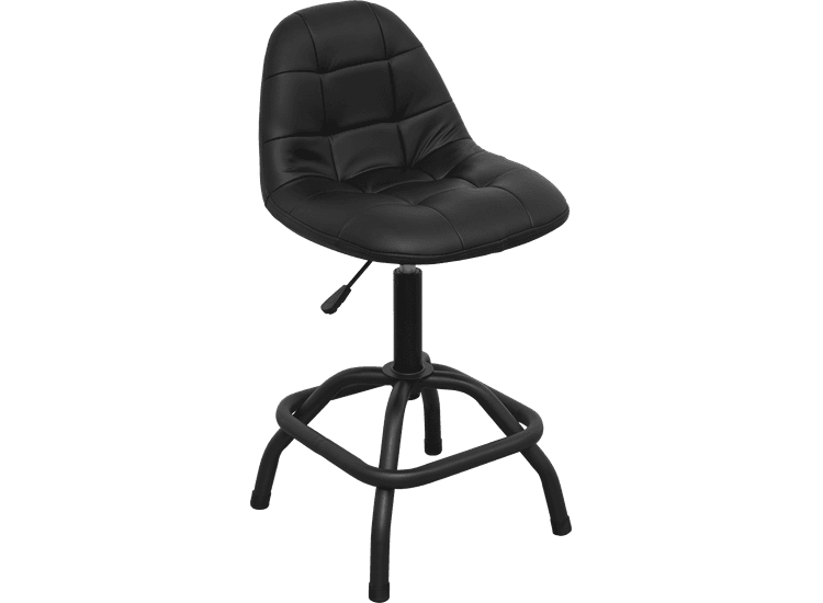 Sealey SCR01B Workshop Stool Pneumatic with Adjustable Height Swivel Seat &amp; Back Rest