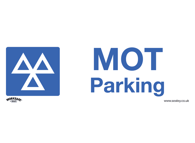 Sealey SS49V10 Warning Safety Sign - MOT Parking - Self-Adhesive Vinyl - Pack of 10