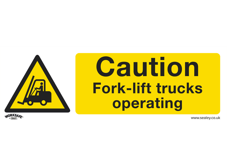 Sealey SS44V1 Warning Safety Sign - Caution Fork-Lift Trucks - Self-Adhesive Vinyl
