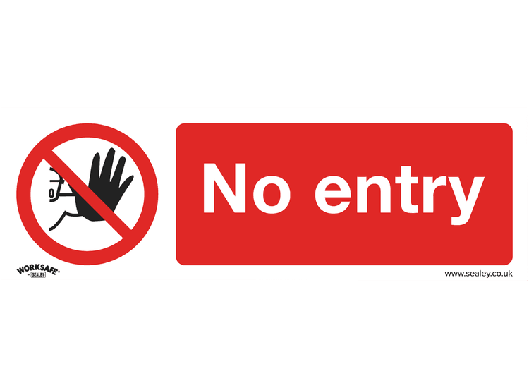 Sealey SS14P1 Prohibition Safety Sign - No Entry - Rigid Plastic
