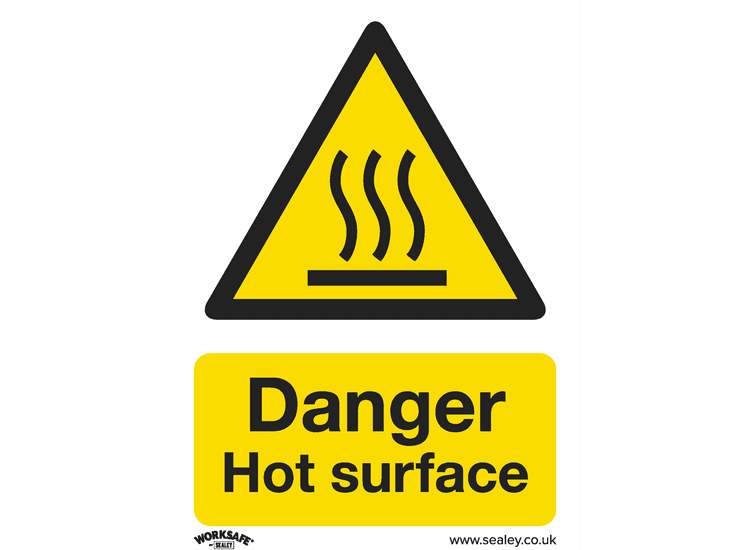 Sealey SS42V1 Warning Safety Sign - Danger Hot Surface - Self-Adhesive Vinyl