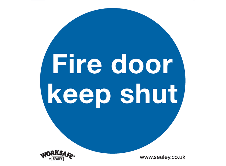 Sealey SS1V1 Mandatory Safety Sign - Fire Door Keep Shut - Self-Adhesive Vinyl