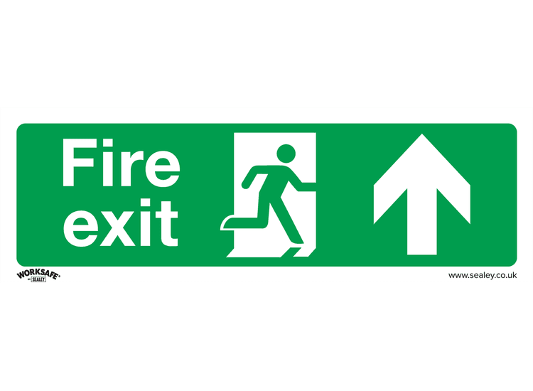 Sealey SS28V10 Safe Conditions Safety Sign - Fire Exit (Up) - Self-Adhesive Vinyl - Pack of 10
