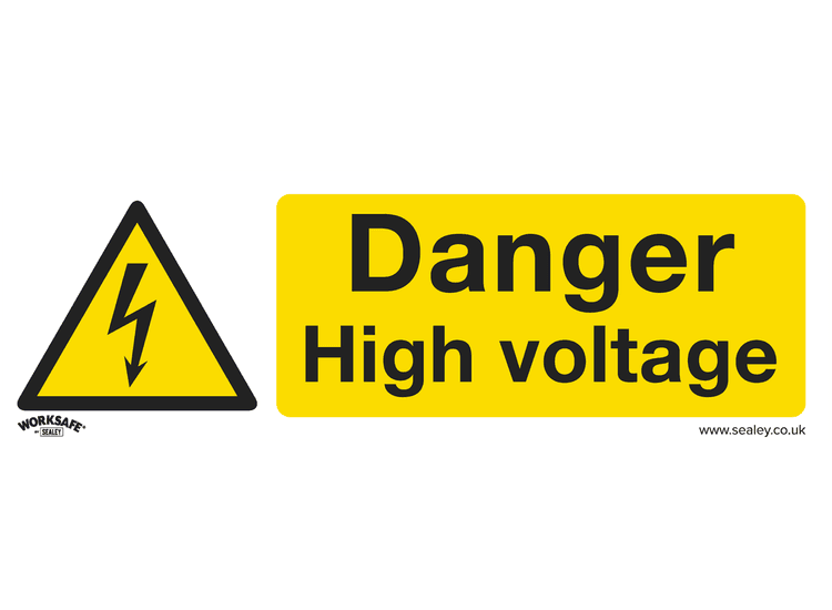 Sealey SS48V1 Warning Safety Sign - Danger High Voltage - Self-Adhesive Vinyl