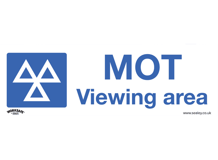 Sealey SS50V1 Warning Safety Sign - MOT Viewing Area - Self-Adhesive Vinyl