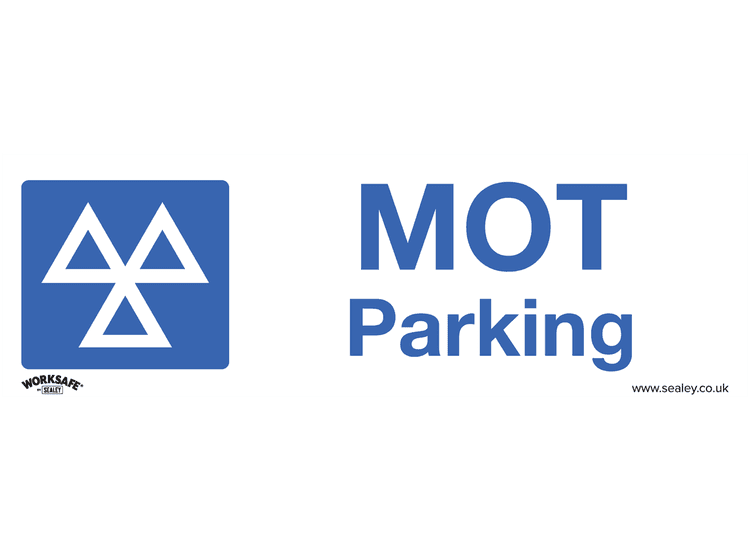 Sealey SS49P1 Warning Safety Sign - MOT Parking - Rigid Plastic