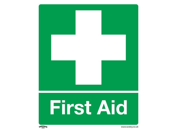 Sealey SS26V10 Safety Sign - First Aid - Self-Adhesive Vinyl - Pack of 10