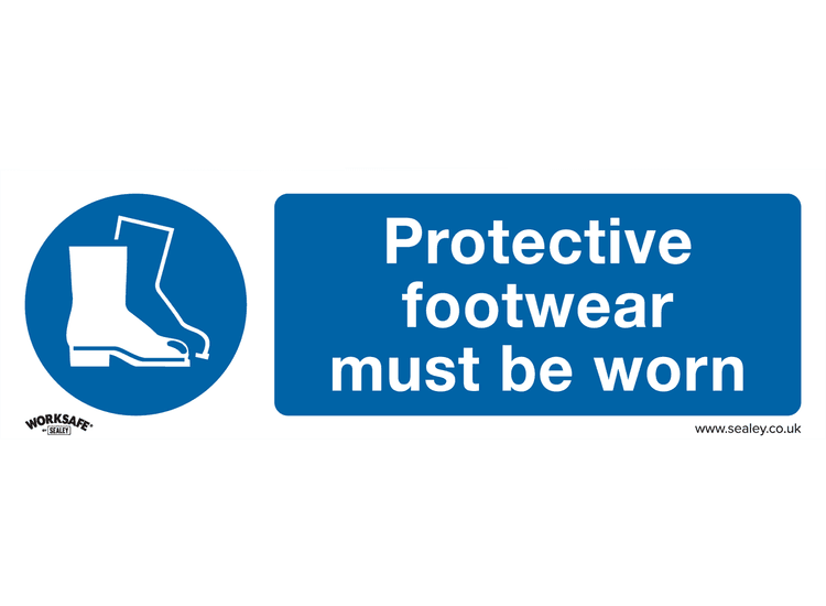 Sealey SS7V1 Mandatory Safety Sign - Protective Footwear Must Be Worn - Self-Adhesive Vinyl